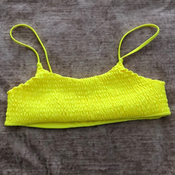 Yellow Ribbed Bikini Top - Picture 2 of 2
